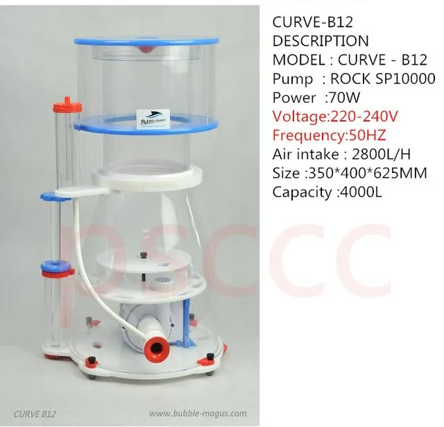 BUBBLE-MAGUS-CURVE-B12-NEEDLEWHEEL-PROTEIN-SKIMMER-MARINE-REEF-FISH-AQUARIUM Skimmer Curve B12 - Bubble Magus dành cho bể cá biển lớn