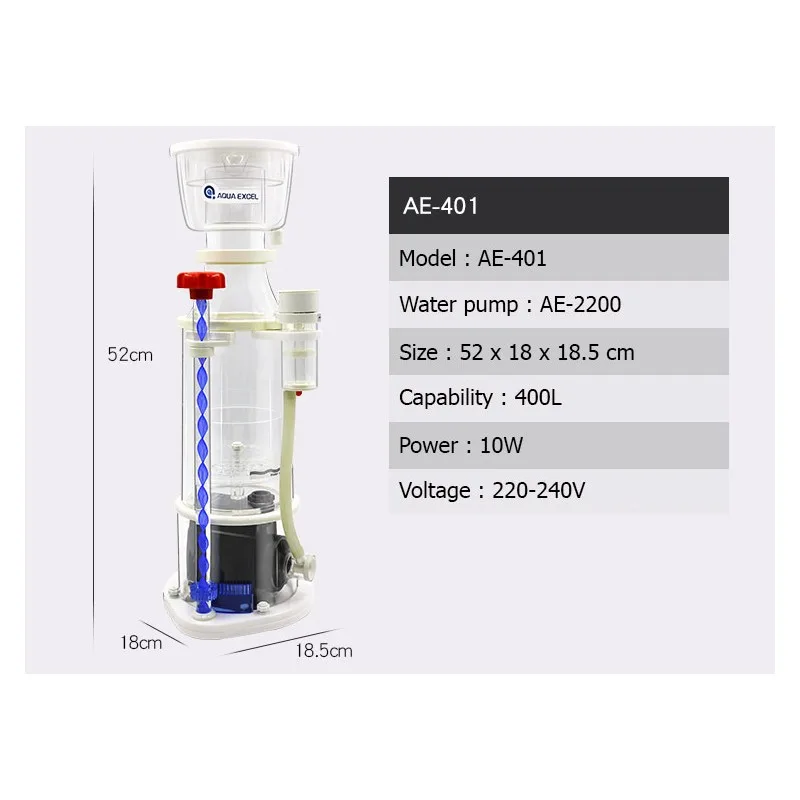 Skimmer AE 401 - Aqua Excel cho bể cá biển 60cm