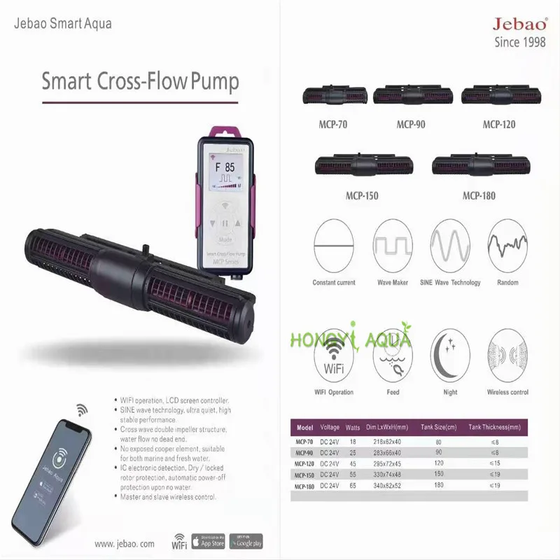 New-Jebao-MCP-120 Tạo sóng Jebao MCP 120 wifi mới dòng chảy chéo thông minh - hình 2