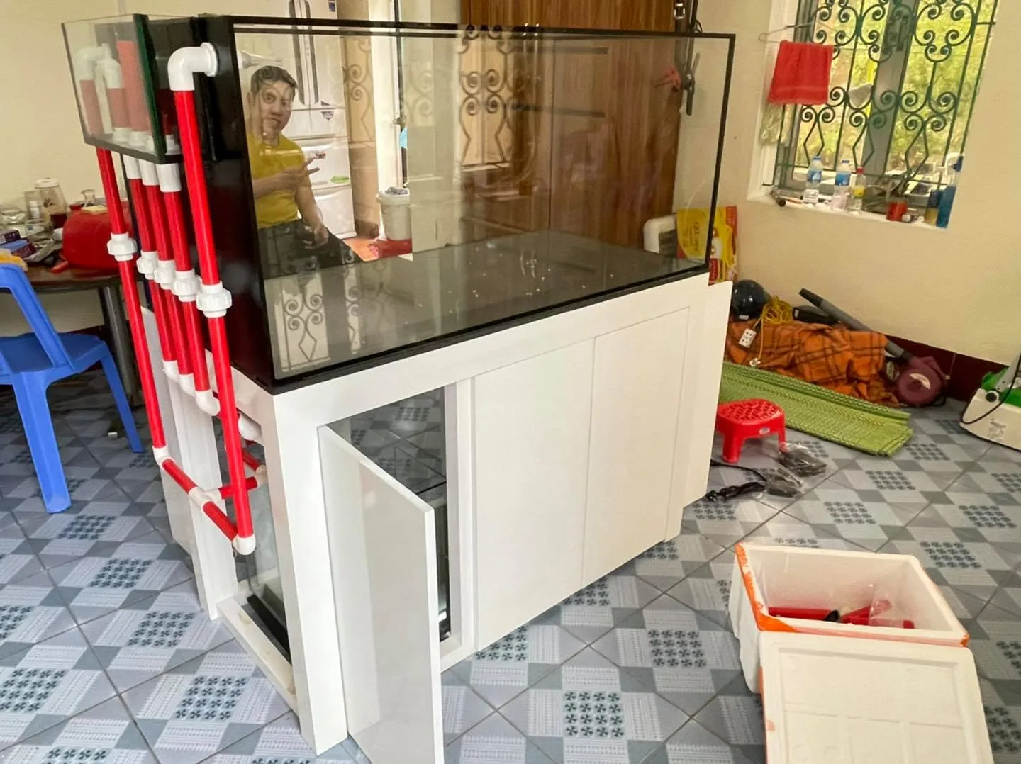 Thiết kế bể cá biển 120X60X60 cho khách hàng ở Phủ Lý - hình 3