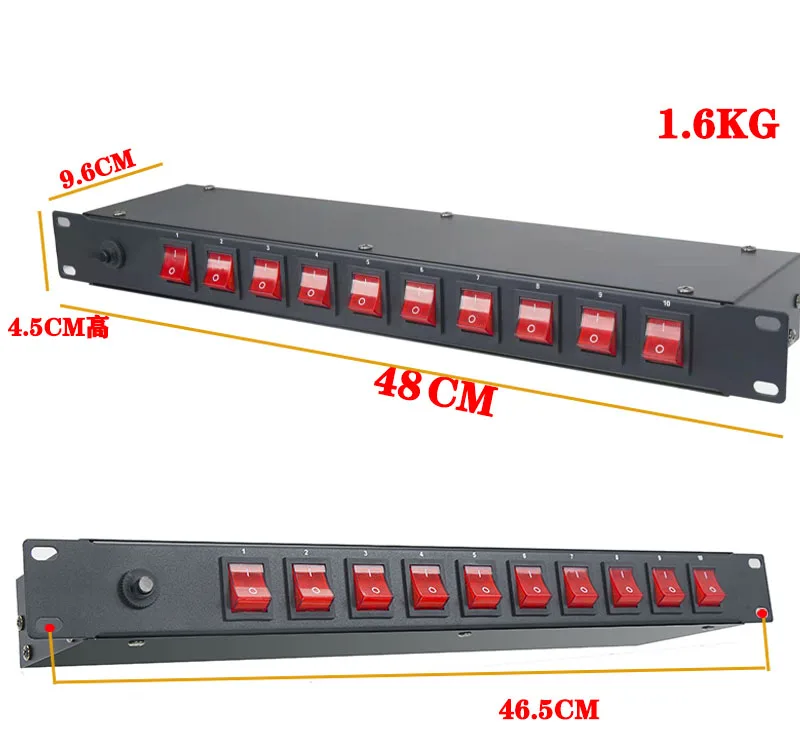 Ổ cắm 10 công tắc dấu dây công suất lớn thẩm mỹ cho bể cá