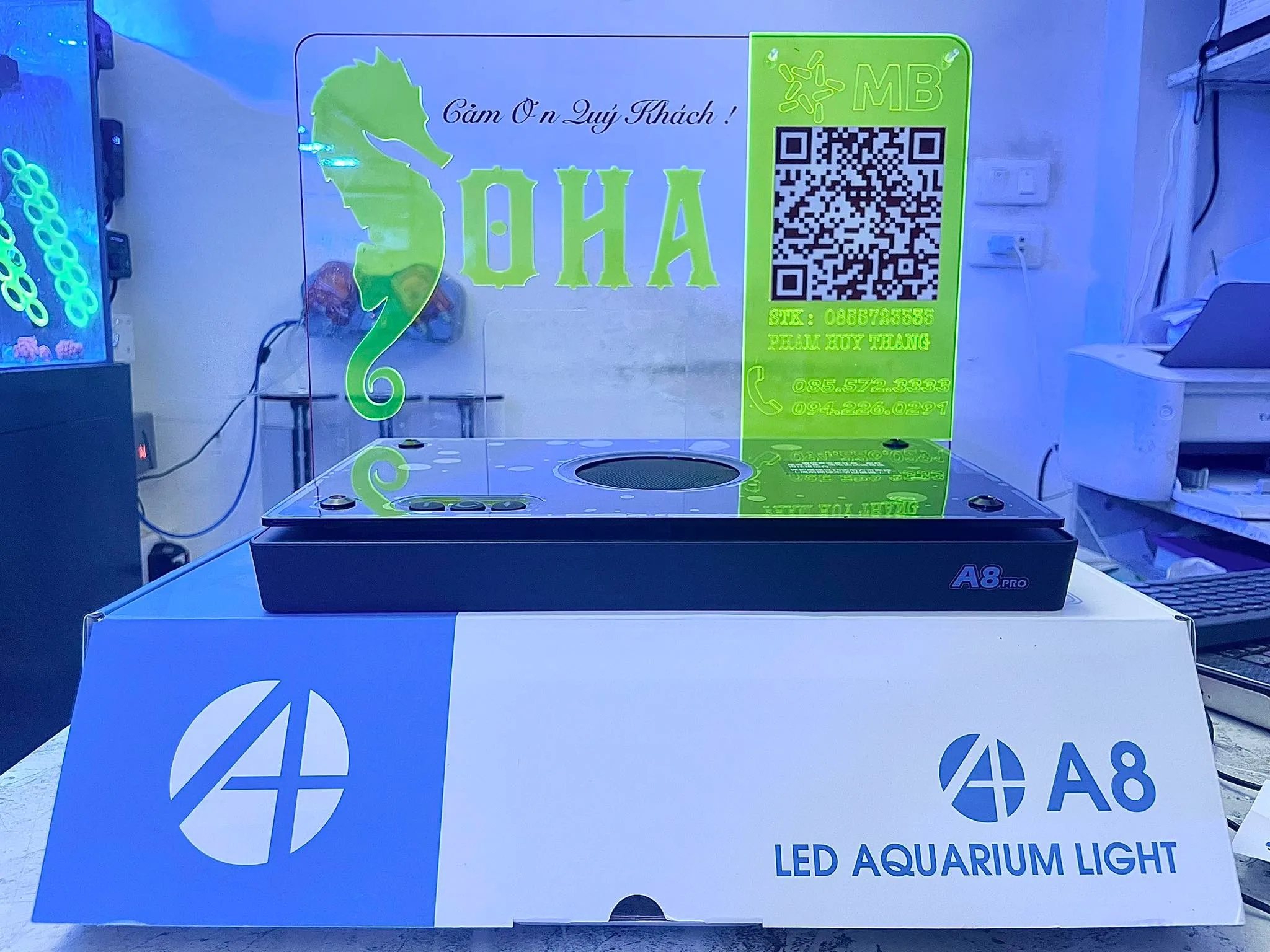 a8pro-soha Đèn A8pro g6 215w wifi bản nâng cấp chính thức - Đèn led xịn sò cho bể san hô - hình 3