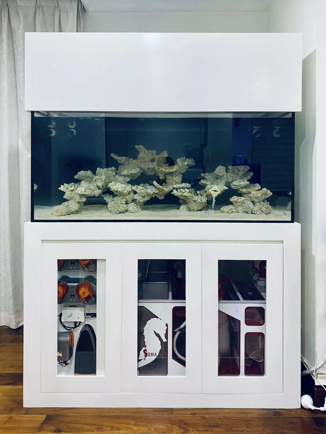 Bể cá biển 125x65x55 balo sau giằng nguyên tấm - hình 3