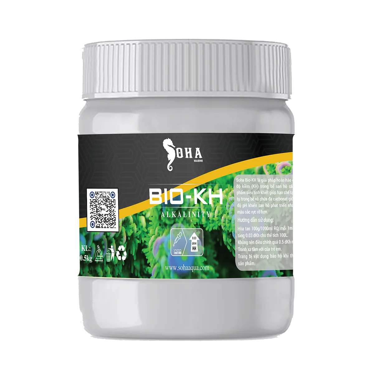Bio-KH Soha marine - Bột tăng KH (Alkalinity) cho bể cá biển