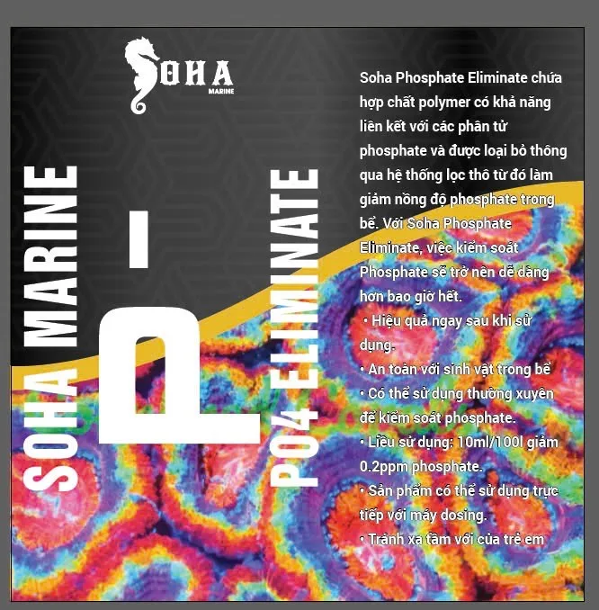 sohamarine-giampo4 Soha Marine Po4 Eliminate - Dung dịch giảm Po4 cho bể cá biển