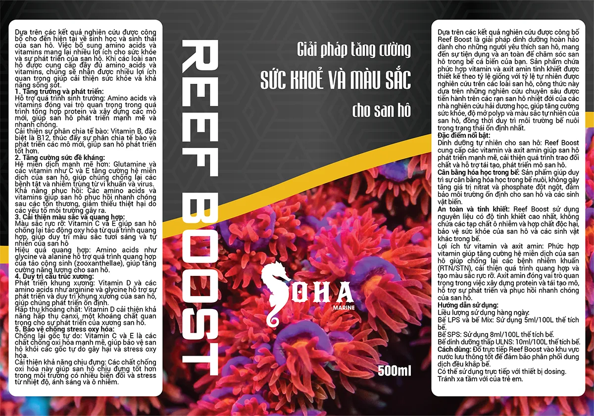 Soha Marine Reef Boost - thức ăn tăng màu và sức khỏe san hô