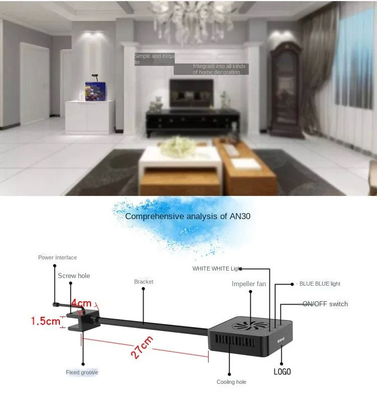 Đèn Keloray AN-30S cực đẹp cho bể cubic - hình 2