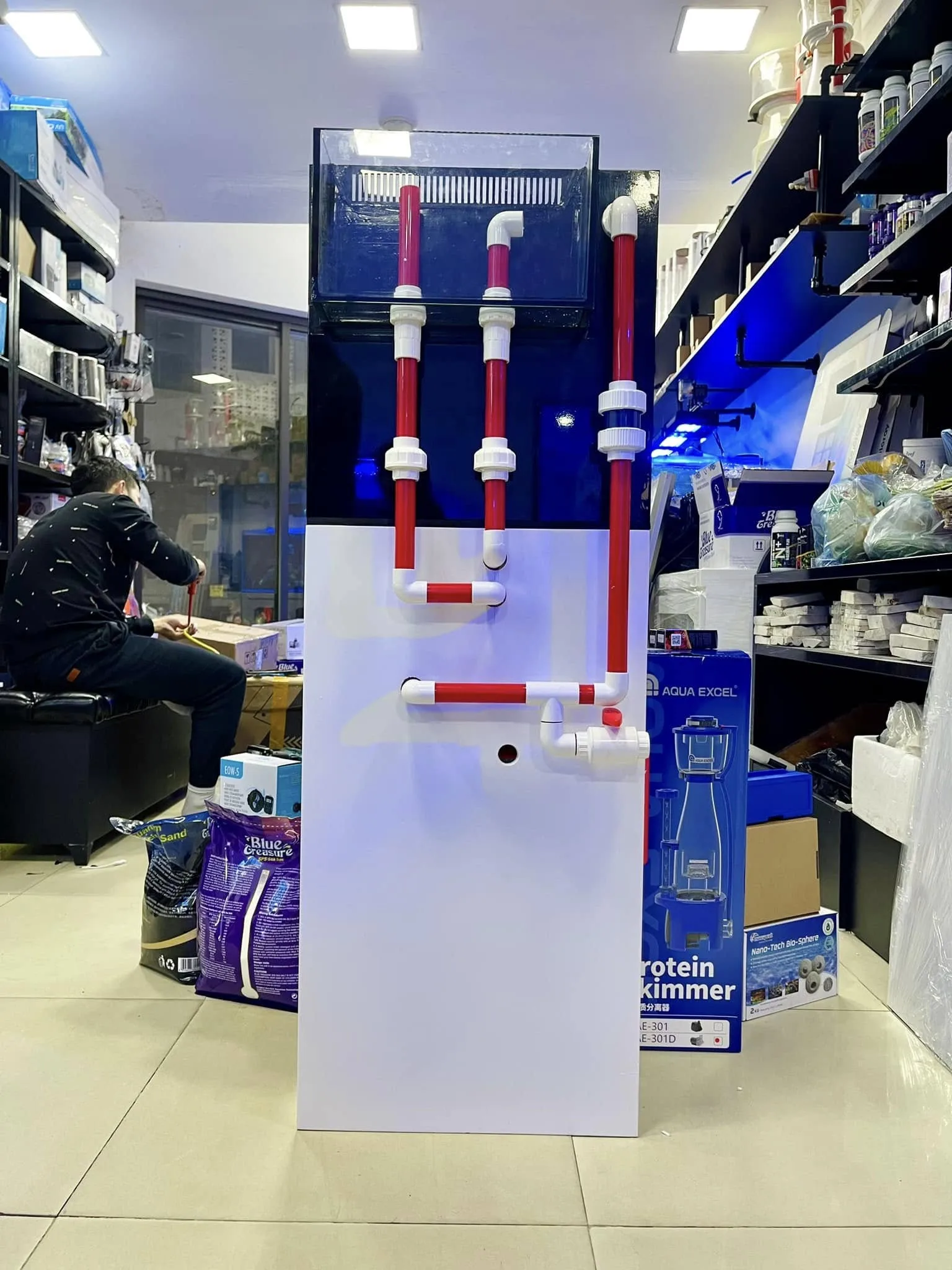 Bộ bể cá biển Cubic 45 lọc dưới Soha Aqua