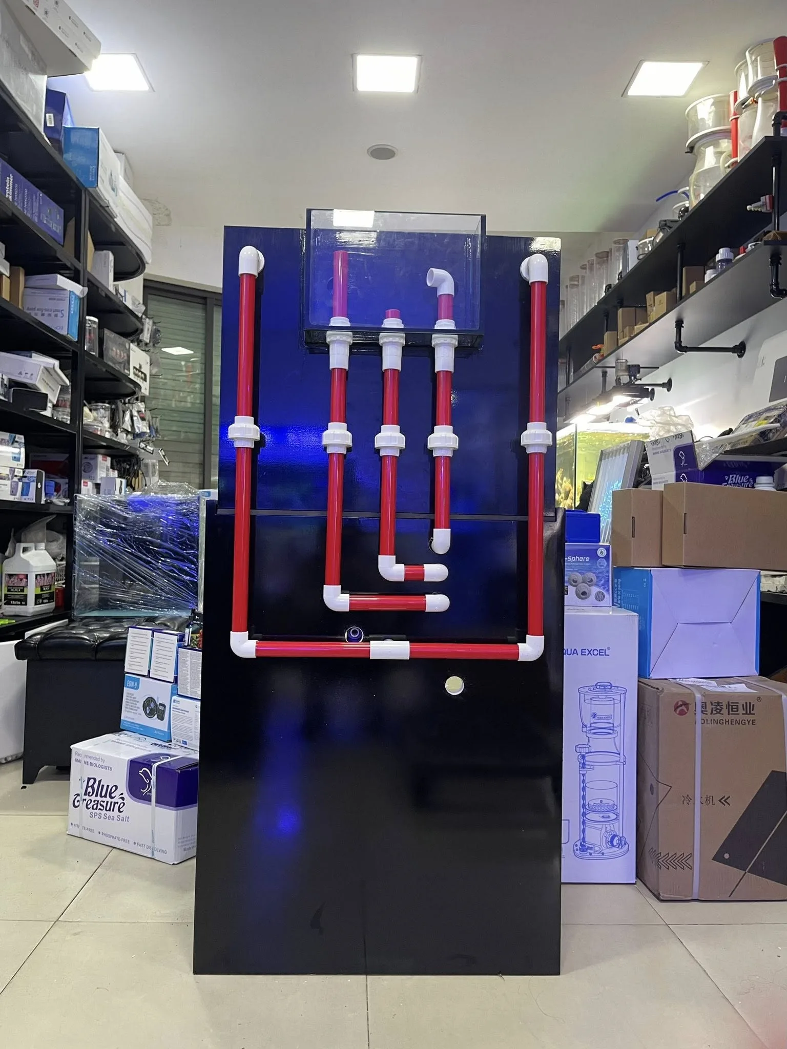 Bộ bể cá biển Cubic 60 lọc dưới có tủ điện